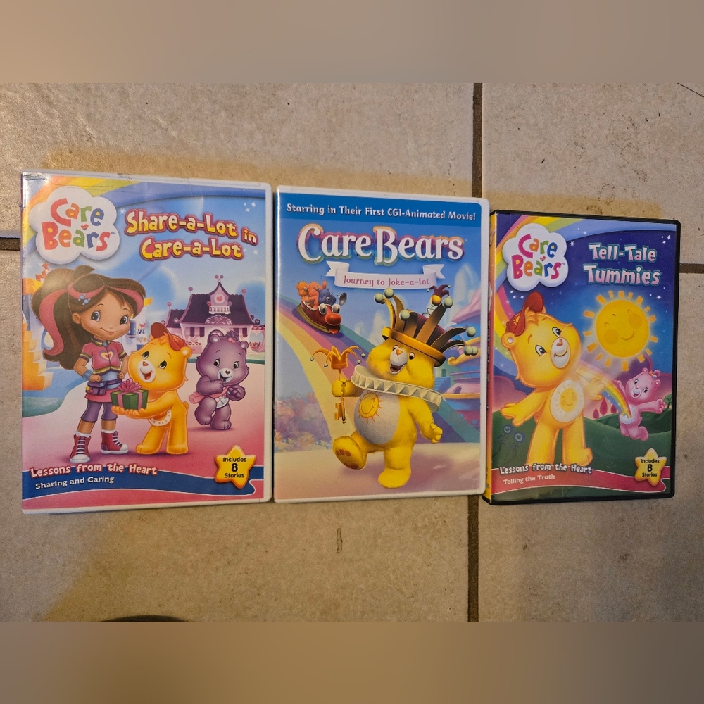 The Care Bears DVD Lot (3 DVDs) Tell-Tale Tummies, Share-A-Lot, Journey To Joke